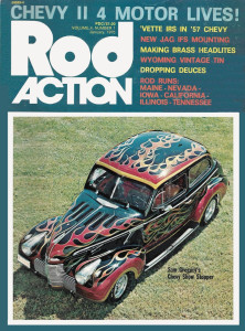 ROD ACTION 1975 JAN - VETTE IRS IN '57 CHEVY, JAG IFS MOUNTING, DROPPING DEUCES*